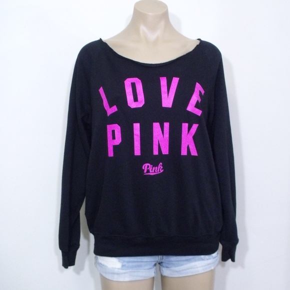 PINK Victoria's Secret Tops - PINK Victoria's Secret Love Pink Sweatshirt